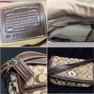 Coach Hampton Signature Flap Purse #F13972